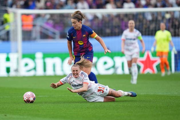 ESP: FC Barcelona, Barca - Bayern Munich. UEFA Women™s Champions League. Semi-Finals. Second Leg. Pernille Harderof FC Bayern Munchen Frauen Munich and Alexia Putellas midfielders of FC BarcelonaUEFA Women™s Champions League match, Semi-Finals, second leg, between FC Barcelona and Bayern Munich played at Spotify Camp Nou Stadium on May 3, 2026 in Barcelona, Spain. kpng Copyright: xBaguxBlancox xPRESSINPHOTOx PS_260503_BAR_BAY_W_003