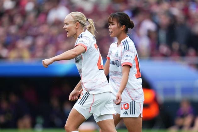 ESP: FC Barcelona, Barca - Bayern Munich. UEFA Women™s Champions League. Semi-Finals. Second Leg. Pernille Harderof FC Bayern Munchen Frauen Munich celebrates after scoring the 1-1 During the UEFA Women™s Champions League match, Semi-Finals, second leg, between FC Barcelona and Bayern Munich played at Spotify Camp Nou Stadium on May 3, 2026 in Barcelona, Spain. kpng Copyright: xBaguxBlancox xPRESSINPHOTOx PS_260503_BAR_BAY_W_005