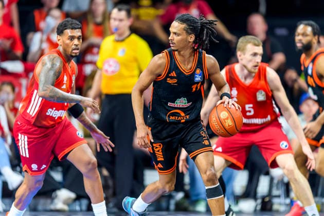 GER, easy credit BBl, FC Bayern Muenchen vs Rasta Vechta 03.05.2026, BMW Dome, Muenchen, GER, easy credit BBl, FC Bayern Muenchen vs Rasta Vechta , im Bild Linus Trettin (Vechta 11)