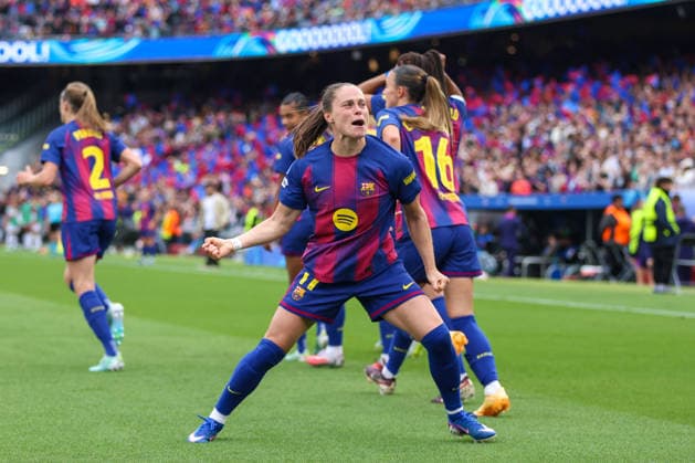 BARCELONA, SPAIN, MAY 3: Ewa Pajor (17 FC Barcelona, Barca celebrates after scoring a goal during the UEFA Womens Champions League match between FC Barcelona and Bayern Munich at Spotify Camp Nou on May 3rd, 2026 in Barcelona, Spain (Photo by Alexander Canillas Sports Press Photo) Copyright: xAlexanderxCanillas SPPx Sportspressphoto_SPR140930