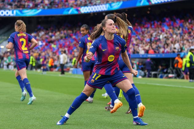 BARCELONA, SPAIN, MAY 3: Ewa Pajor (17 FC Barcelona, Barca celebrates after scoring a goal during the UEFA Womens Champions League match between FC Barcelona and Bayern Munich at Spotify Camp Nou on May 3rd, 2026 in Barcelona, Spain (Photo by Alexander Canillas Sports Press Photo) Copyright: xAlexanderxCanillas SPPx Sportspressphoto_SPR140934