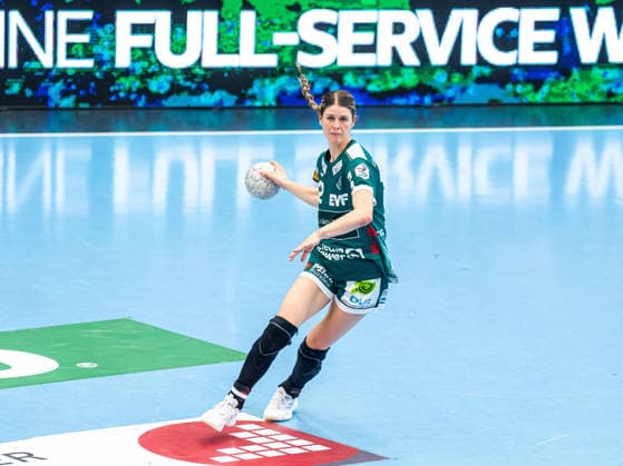 Sina Ehmann (Frisch Auf Frauen, 22) mit Tempo am Ball, Frisch Auf Goeppingen vs. Union Neckarsulm, Handball, 1. Bundesliga, Spielzeit 2025 2026, 03.05.2026 Frisch Auf Goeppingen vs. Sport-Union Neckarsulm, Handball, 1. Bundesliga, Spielzeit 2025 2026, 03.05.2026 Goeppingen Copyright: xMichaelxSchmidt Eibner-Pressefotx EP_MST