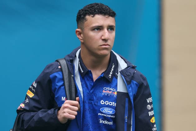 3rd May 2026; Miami International Autodrome, Miami, Florida, United States of America; 2026 FIA Formula 1 Miami Grand Prix Race Day; Isack Hadjar (6) of France and Oracle Red Bull Racing enters team village DavidxBuono