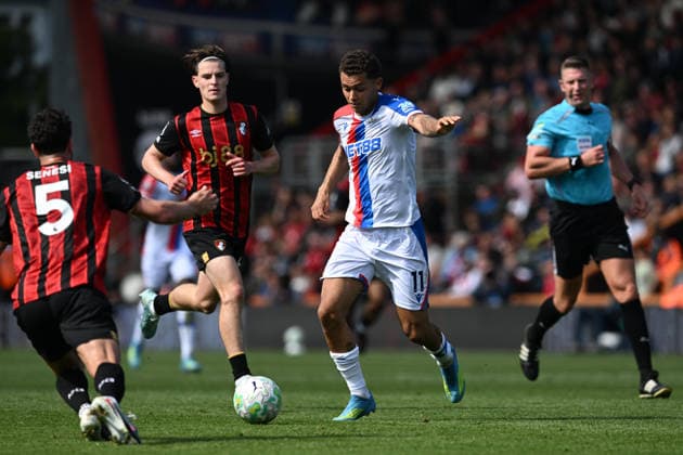 Bournemouth v Crystal Palace, Premier League Brennan Johnson (11) of Crystal Palace on the attack during the Premier League match between Bournemouth and Crystal Palace at the Vitality Stadium, Bournemouth, UK on 3 May 2026. Bournemouth Vitality Stadium Dorset UK Editorial use only DataCo restrictions apply See www.football-dataco.com , Copyright: xGrahamxHuntx PSI-24199-0162