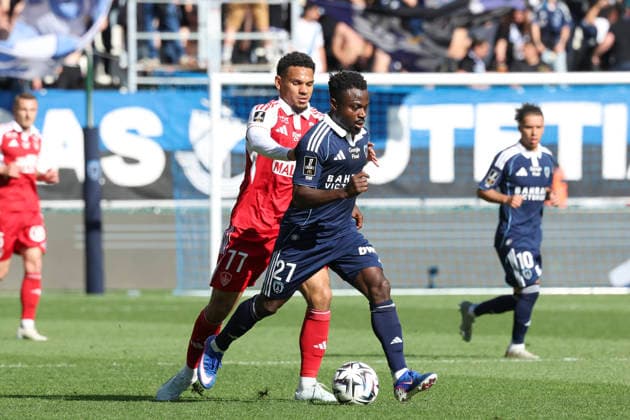 FOOTBALL : Paris FC Vs Brest - Ligue 1 - 03 05 2026 Moses Simon (Paris FC) Vs Vs Kenny Lala (Brest) ParisFrance  Copyright: xMichaelxBaucherx
