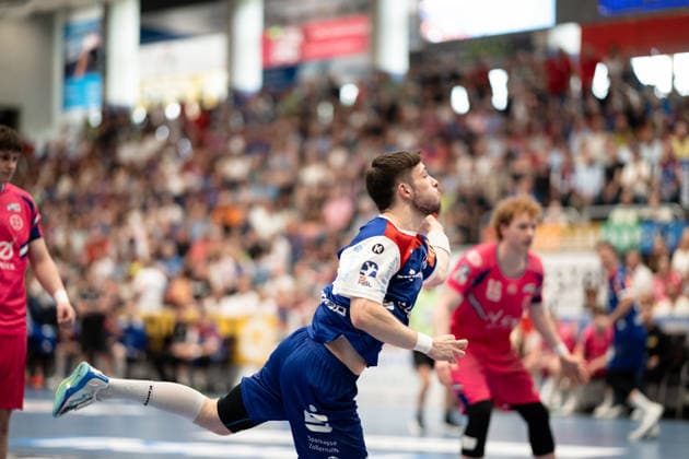 Elias Fuegel (HBW Balingen Weilstetten, 24), HBW Balingen Weilstetten vs. TSV Bayer Dormagen, Handball, 2. Bundesliga, 30. Spieltag, Saison 2025 2026, 03.05.2026, Eibner-Pressefoto Andreas Ulmer HBW Balingen Weilstetten vs. TSV Bayer Dormagen, Handball, 2. Bundesliga, 30. Spieltag, Saison 2025 2026, 03.05.2026, Balingen Copyright: xEibner-Pressefoto AndreasxUlmerx EP_AUR