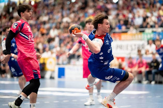 Stefan Bauer, (HBW Balingen Weilstetten, 99) , HBW Balingen Weilstetten vs. TSV Bayer Dormagen, Handball, 2. Bundesliga, 30. Spieltag, Saison 2025 2026, 03.05.2026, Eibner-Pressefoto Andreas Ulmer HBW Balingen Weilstetten vs. TSV Bayer Dormagen, Handball, 2. Bundesliga, 30. Spieltag, Saison 2025 2026, 03.05.2026, Balingen Copyright: xEibner-Pressefoto AndreasxUlmerx EP_AUR