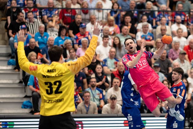 Peter Strosack, (TSV Bayer Dormagen, 24) HBW Balingen Weilstetten vs. TSV Bayer Dormagen, Handball, 2. Bundesliga, 30. Spieltag, Saison 2025 2026, 03.05.2026, Eibner-Pressefoto Andreas Ulmer HBW Balingen Weilstetten vs. TSV Bayer Dormagen, Handball, 2. Bundesliga, 30. Spieltag, Saison 2025 2026, 03.05.2026, Balingen Copyright: xEibner-Pressefoto AndreasxUlmerx EP_AUR
