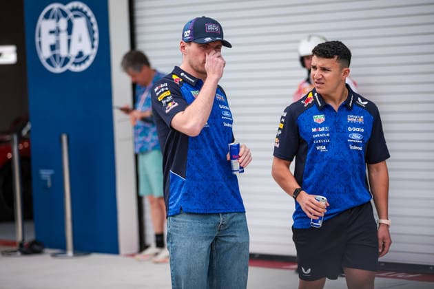 F1 - MIAMI GRAND PRIX 2026 VERSTAPPEN Max (nld), Red Bull Racing Ford RB22, HADJAR Isack (fra), Red Bull Racing Ford RB22, portrait during the Formula 1 Miami Grand Prix 2026, 4th round of the 2026 Formula One World Championship, WM, Weltmeisterschaft from May 1 to 3, 2026 on the Miami International Autodrome, in Miami Gardens, USA - Miami GardensUnited States  Copyright: xDPPIx