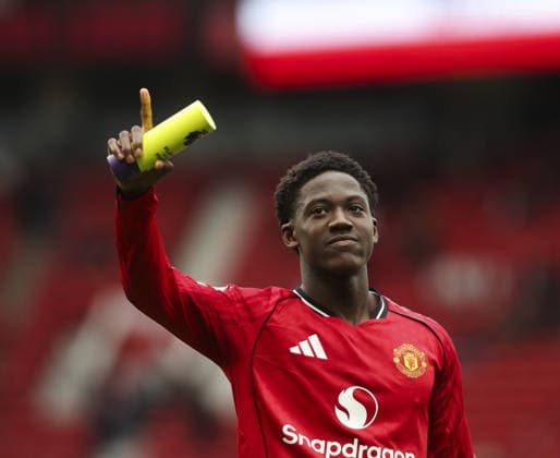 Manchester Utd v Liverpool, FA Premier League 03.05.26 Manchester Utd v Liverpool, FA Premier League Bradley Ormesher The Times Kobbie Mainoo of Manchester United, ManU at end of the match  Copyright: xBradleyxOrmesherx NINTCHDBPICT001078053870