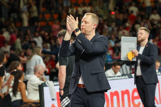 Christian Held (RASTA Vechta, Chef-Trainer) nach dem Spiel, GER, FC Bayern Basketball vs. Rasta Vechta, Basketball, easycredit Basketball Bundesliga, 32. Spieltag, Saison 2025 2026, 03.05.2026, GER, FC Bayern Basketball vs. Rasta Vechta, Basketball, easycredit Basketball Bundesliga, 32. Spieltag, Saison 2025 2026, 03.05.2026 Muenchen Copyright: xEibner-Pressefoto JennixMaulx EP_JML
