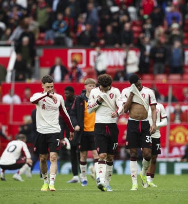 Manchester Utd v Liverpool, FA Premier League 03.05.26 Manchester Utd v Liverpool, FA Premier League Bradley Ormesher The Times Curtis Jones of Liverpool at end of the match  Copyright: xBradleyxOrmesherx NINTCHDBPICT001078054634