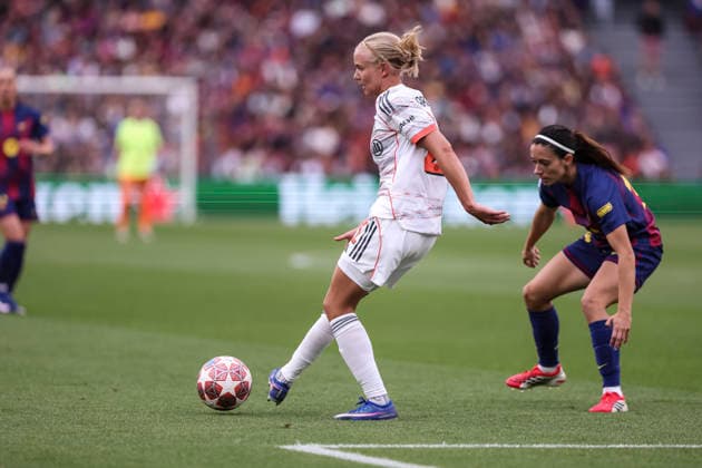 May 3, 2026, Barcelona, Barcelona, SPAIN: Pernille Harder of FC Bayern Munchen in action during the UEFA WomenÃ¢â‚¬â ¢s Champions League 2025 26 Semi Final second leg, football match played between FC Barcelona, Barca and FC Bayern Munchen at Spotify Camp Nou stadium on May 03, 2026 in Barcelona, Spain. FC Barcelona V FC Bayern Munchen - UEFA WomenÃ¢â‚¬â ¢S Champions League 2025 26 Semi Final Second Leg  - ZUMAa181 20260503_zaa_a181_184 Copyright: xJavierxBorregox
