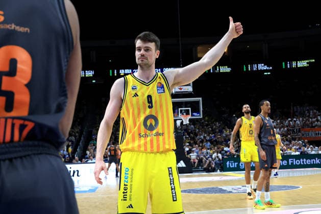 DEU, easyCredit BBL, ALBA vs. Chemnitz, 03.05.2026, Uber-Arena, Berlin, DEU, easyCredit BBL, ALBA vs. Chemnitz, im Bild JONAS MATTISSECK (ALBA Berlin 9)