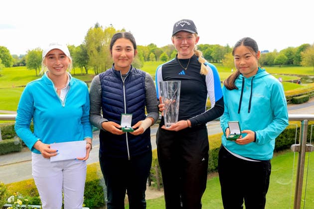 REPRO FREE *PRESS RELEASE NO REPRODUCTION FEE* EDITORIAL USE ONLY Flogas Irish Girl s Amateur Open, Corrstown Golf Club, Dublin, 3 5 2026 Hannah Lee McNamara, Selina Bartarya, Oliva Costello and Elsa Chen Hannah Lee McNamara, Selina Bartarya, Oliva Costello and Elsa Chen 3 5 2026  Copyright: x INPHO BryanxKeanex BK1_4613 copy