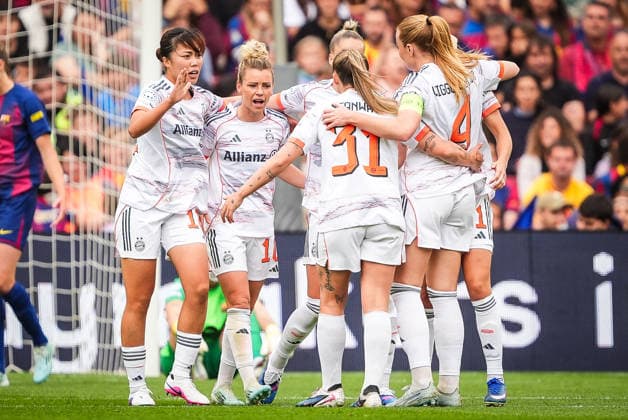 May 3, 2026, Barcelona, Spain, Spain: Linda DALLMANN of Bayern Munich celebrate his goal with teammates during the UEFA Women s Champions League match between FC Barcelona, Barca and FC Bayern Munich at Spotify Camp Nou Stadium on May 03, 2026 in Barcelona, Spain. FC Barcelona V FC Bayern Munich - UEFA Women s Champions League  - ZUMAm308 20260503_zsp_m308_020 Copyright: xMatthieuxMirvillex