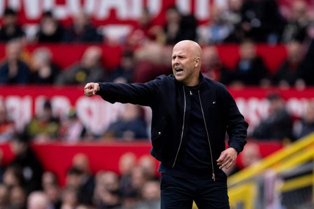 Head Coach of Liverpool, Arne Slot during the Premier League 2025-26 football match between Manchester United, ManU and Liverpool at Old Trafford, Manchester, England (Photo by Will Palmer Sports Press Photo)  Copyright: xWillxPalmer SportsxPressxPhotox Sportspressphoto_SPR141117