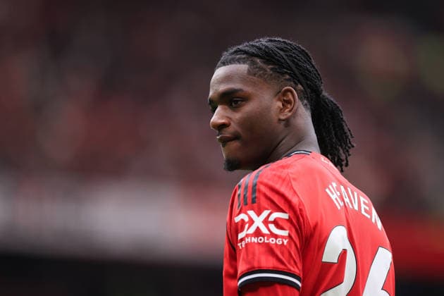 Football - Premier League - Manchester United, ManU v Liverpool 3rd May 2026 - Premier League - Manchester United v Liverpool - Ayden Heaven of Manchester United looks back - Photo: Simon Stacpoole Offside. Manchester UK Copyright: xSimonxStacpoolexOffside