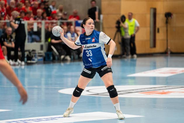 HSG Blomberg-Lippe (GER) vs. Thueringer HC (GER), Handball, 1. Handball Bundesliga Frauen, Halbfinale, Spiel 2, 3.5.2026, Saision 2025 2026, Bad Langensalza Elin Magnusdottir (HSG Blomberg-Lippe, 33) beim Spielaufbau Bad Langensalza Salza-Halle Deutschland
