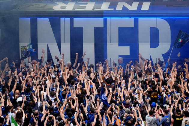 The Inter™s bus arriving at the stadium before the Serie A soccer match between Inter and Parma at the San Siro Stadium in Milan , north Italy - Sunday , May 03 , 2026. - Soccer .  Copyright: xSpada LaPressex
