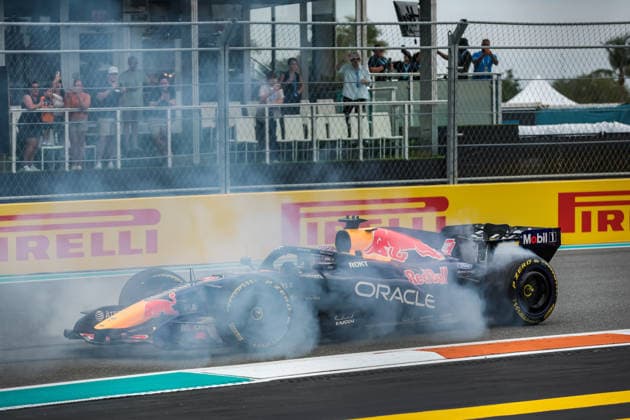 F1 - MIAMI GRAND PRIX 2026 03 VERSTAPPEN Max (nld), Red Bull Racing Ford RB22, action, spin during the Formula 1 Miami Grand Prix 2026, 4th round of the 2026 Formula One World Championship, WM, Weltmeisterschaft from May 1 to 3, 2026 on the Miami International Autodrome, in Miami Gardens, USA - Miami GardensUnited States  Copyright: xDPPIx