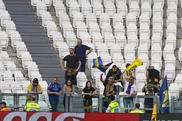 CALCIO - Serie A - Juventus FC vs Hellas Verona FC the 1 Hellas Verona fans during Juventus FC vs Hellas Verona, 35Â° Serie A Enilive 2025-26 game at Alianz stadium in Torino (TO), Italy, on May 03, 2026. Turin Italy  Copyright: xIPAxSport ABACAx
