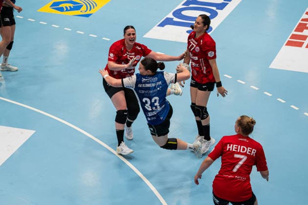 HSG Blomberg-Lippe (GER) vs. Thueringer HC (GER), Handball, 1. Handball Bundesliga Frauen, Halbfinale, Spiel 2, 3.5.2026, Saision 2025 2026, Bad Langensalza Elin Magnusdottir (HSG Blomberg-Lippe, 33) im Torwurf Bad Langensalza Salza-Halle Deutschland