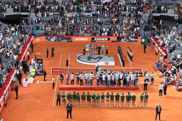May 3, 2026, Madrid, Madrid, Spain: Jannik Sinner of Italy celebrates the victory with the trophy after winning against Alexander Zverev of Germany during the Men s Singles Final of Mutua Madrid Open 2026 at La Caja Magica on May 03, 2026 in Madrid, Spain. Mutua Madrid Open 2026 - Day 14  - ZUMAa181 20260503_zaa_a181_354 Copyright: xDennisxAgyemanx
