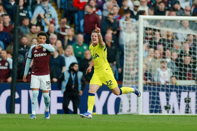 Premier League 2025 26 Aston Villa v Tottenham Hotspur Villa Park 03.05.2026 Conor Gallagher of Tottenham Hotspur scores and celebrates 0-1 Premier League 2025 26 Aston Villa v Tottenham Hotspur Villa Park 03.05.2026 Photograph By Marc Aspland The Times  Copyright: xMarcxAsplandx NINTCHDBPICT001078069128