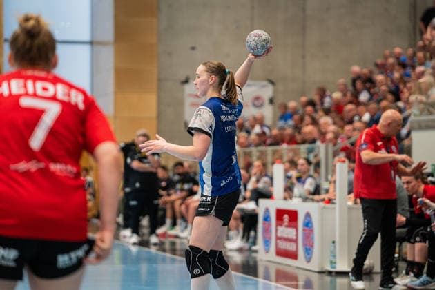 HSG Blomberg-Lippe (GER) vs. Thueringer HC (GER), Handball, 1. Handball Bundesliga Frauen, Halbfinale, Spiel 2, 3.5.2026, Saision 2025 2026, Bad Langensalza Nieke Kuehne (HSG Blomberg-Lippe, 09) beim Spielaufbau Bad Langensalza Salza-Halle Deutschland