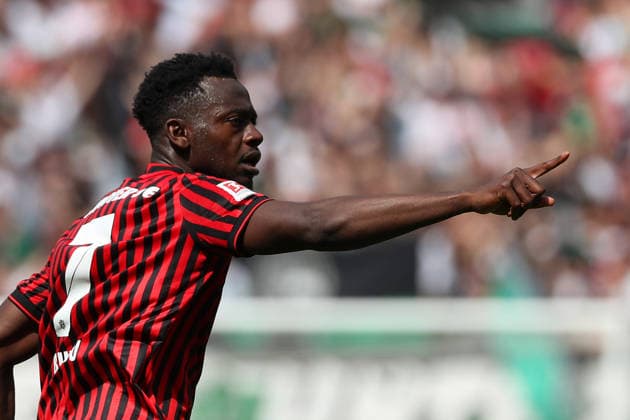 Hannover 96 vs Münster, 2. BL Hannover, 03.05.2026, Fussball - Herren, 2. BL, Saison 2025 2026, Hannover 96 vs Preußen Münster, Mustapha Bundu (Hannover96) jubelt nach seinem Tor zum 1:2 (DFL DFB REGULATIONS PROHIBIT ANY USE OF PHOTOGRAPHS as IMAGE SEQUENCES and or QUASI-VIDEO) Heinz von Heiden Arena Niedersachsen Deutschland