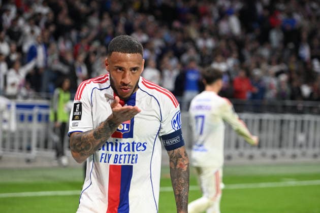 Football : Olympique Lyonnais v Rennes - Ligue 1 - 03 05 2026 Corentin TOLISSO of Lyon scoring goal during the French league 1 match between Olympique Lyonnais and Rennes at Groupama Stadium Decines Charpieu Lyon France on May 03, 2026 LYONFrance  Copyright: xMouradxAllilix