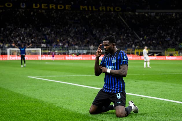 FC Internazionale v Parma Calcio - Serie A Marcus Thuram of FC Internazionale celebrates after scoring a goal during the Serie A football match between FC Internazionale and Parma Calcio. Milan Italy Copyright: xNicolòxCampox