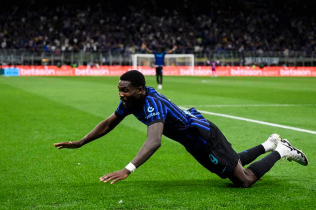 FC Internazionale v Parma Calcio - Serie A Marcus Thuram of FC Internazionale celebrates after scoring a goal during the Serie A football match between FC Internazionale and Parma Calcio. Milan Italy Copyright: xNicolòxCampox