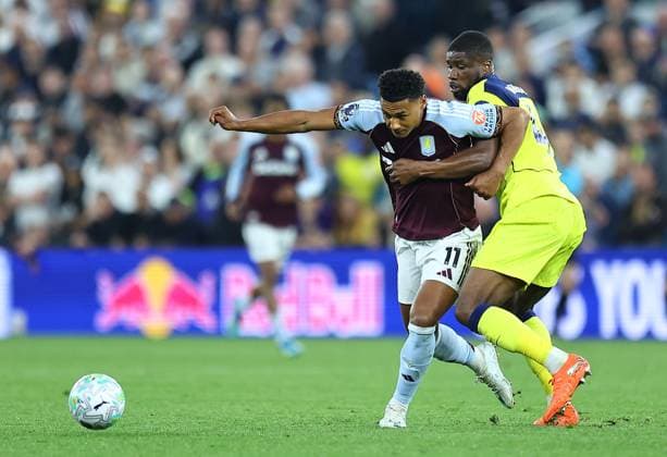 Ollie Watkins of Aston Villa competes for the ball with Kevin Danso of Tottenham Hotspur Aston Villa v Tottenham Hotspur, Premier League, Football, Villa Park, Birmingham , UK - 03 May 2026Birmingham Villa Park United Kingdom EDITORIAL USE ONLY No use with unauthorised audio, video, data, fixture lists, club league logos or live services. Online in-match use limited to 120 images, no video emulation. No use in betting, games or single club league player publications. Copyright: xMichaelxZemanek Shutterstockx 16854596bk