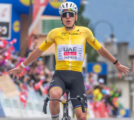 May 3, 2026, Leysin, Vaud, Switzerland: Leysin Switzerland, 05 03 2026: TADEJ POGACAR 1 of UAE Team Won the 5th stage of the Tour de Romandie 2026. Tour de Romandie 2026. The 5th and final stage of the Tour de Romandie between Lucens and Leysin and took place in City center in Leysin. Leysin Switzerland - ZUMAd206 20260503_zip_d206_019 Copyright: xEricxDubostx