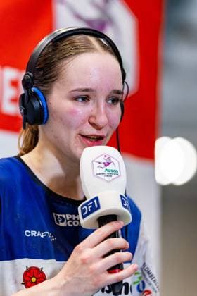 03.05.2026, GER, Handball, Frauen, Saison 2025 2026, Alsco 1.Bl, PlayOff Halbfinale Spiel 2, Thueringer HC - HSG Blomberg-Lippe Nieke Kuehne (HSG Blomberg-Lippe) im Interview 99947 Bad Langensalza Salza Halle Sporthalle Mehrz Thüringen Deutschland