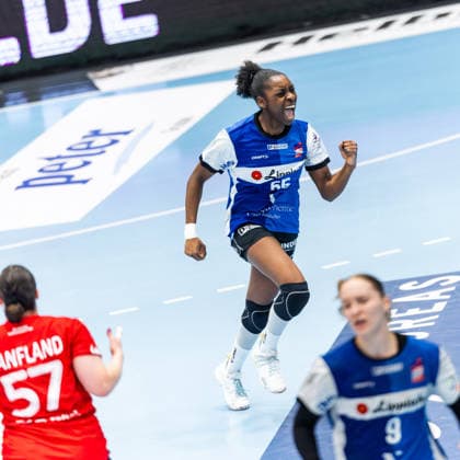 03.05.2026, GER, Handball, Frauen, Saison 2025 2026, Alsco 1.Bl, PlayOff Halbfinale Spiel 2, Thueringer HC - HSG Blomberg-Lippe Farrelle Alicia Njinkeu (HSG Blomberg-Lippe) 99947 Bad Langensalza Salza Halle Sporthalle Mehrz Thüringen Deutschland