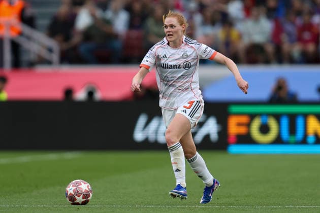 BARCELONA, SPAIN, MAY 3: Stine Ballisager (3 Bayern Munich) during the UEFA Womens Champions League match between FC Barcelona, Barca and Bayern Munich at Spotify Camp Nou on May 3rd, 2026 in Barcelona, Spain (Photo by Alexander Canillas Sports Press Photo) Copyright: xAlexanderxCanillas SPPx Sportspressphoto_SPR141639