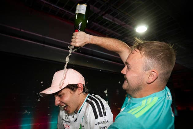 May 3, 2026, Miami Gardens, United States of America: KIMI ANTONELLI (ITA) of Mercedes-AMG 12 celebrates his race victory during race day of the 2026 Formula 1 Miami Grand Prix. F1 2026: Miami Grand Prix: Race Day  - ZUMAb177 20260503_aap_b177_089 Copyright: xTaidghxBarronx