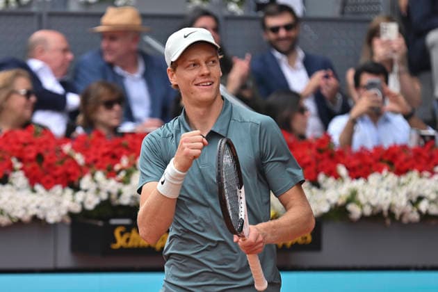 May 3, 2026, Madrid, Spain: Jannik Sinner of Italy plays against Alexander Zverev of Germany during the Men s Singles Final of Mutua Madrid Open 2026 at La Caja Magica on May 03, 2026 in Madrid, Spain. Jannik Sinner won 6-1, 6-2 Madrid Spain - ZUMAs197 20260503_aaa_s197_318 Copyright: xAtilanoxGarciax