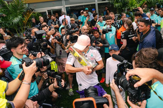 F1 Grand Prix Of Miami - Andrea Kimi Antonelli Wins Andrea Kimi Antonelli (ITA) of Mercedes-AMG PETRONAS Formula One Team celebrating his win on Sunday during the 2026 Formula 1 Crypto.com Miami Grand Prix at the Miami International Autodrome on May 3, 2026. Credit: Photo by Antoine Lapeyre ABACAPRESS.COM Miami United States  Copyright: xLapeyrexAntoine ABACAx