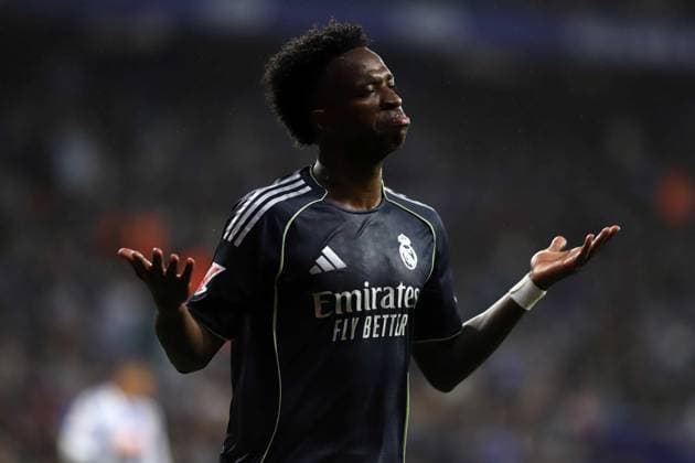 May 3, 2026, Sabadell, Barcelona, Spain: Barcelona Spain 03.05.2026 Vinicius Jr ( Real Madrid ) celebrates after scoring his team s second goal during the La Liga EA Sports between Espanyol and Real Madrid at RCDE Stadium on 03 May 2026 in Barcelona. Soccer 2026 LaLiga: Espanyol 0-2 Real Madrid  - ZUMAu50_ 20260503_zsp_u50_092 Copyright: xXavixUrgelesx