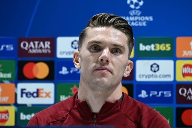 Arsenal press conference, PK, Pressekonferenz ahead of UCL semi-final second-leg match against A. Madrid LONDON, UNITED KINGDOM - MAY 04: Arsenal player Viktor Gyokeres attends a press conference held at the Sobha Realty Training Centre ahead of UEFA Champions League semi-final second-leg match against Atletico Madrid on May 4, 2026, in London, United Kingdom. Rasid Necati Aslim Anadolu London United Kingdom. Editorial use only. Please get in touch for any other usage.  Copyright: x2026xAnadoluxRasidxNecatixAslimx