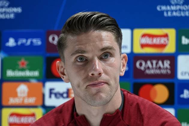 Arsenal press conference, PK, Pressekonferenz ahead of UCL semi-final second-leg match against A. Madrid LONDON, UNITED KINGDOM - MAY 04: Arsenal player Viktor Gyokeres attends a press conference held at the Sobha Realty Training Centre ahead of UEFA Champions League semi-final second-leg match against Atletico Madrid on May 4, 2026, in London, United Kingdom. Rasid Necati Aslim Anadolu London United Kingdom. Editorial use only. Please get in touch for any other usage.  Copyright: x2026xAnadoluxRasidxNecatixAslimx
