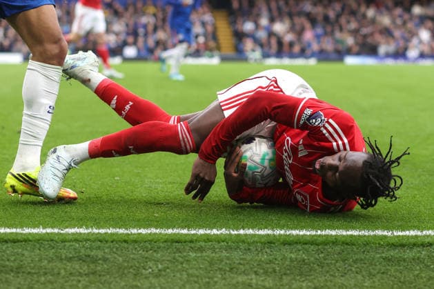 Chelsea v Nottingham Forest 4 May 2026, London - Premier League Football - Chelsea v Nottingham Forest - Dilane Bakwa of Nottingham Forest - Photo: Charlotte Wilson Offside. London UK Copyright: xCharlottexWilsonx xOffsidexOffside
