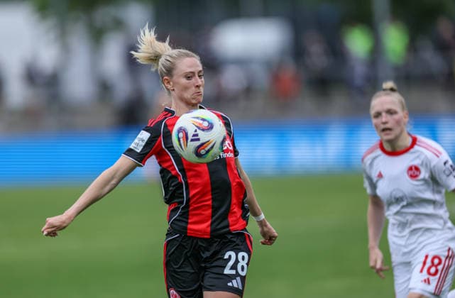 GER, Frankfurt, Eintracht Frankfurt vs FC Nürnberg, Google Pixel Bundesliga, Fussball, DFB, Spielzeit 2025 2026, Stadion am Brentanobad, 24. Spieltag im Bild: Rebecka Blomqvist (Eintracht Frankfurt Frauen 28) DFB DFL REGULATIONS PROHIBIT ANY USE OF PHOTOGRAPHS AS IMAGE SEQUENCES AND OR QUASI-VIDEO, 04.05.2026 Copyright: HMBxMedia HendrikxHamelau