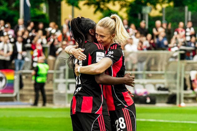 Deutschland: Fussball Google Pixel Frauen-Bundesliga 2025 2026 , 24. Spieltag - Eintracht Frankfurt Frauen vs 1. FC Nürnberg Frauen - Stadion Am Brentanobad (Frankfurt) : Nicole Anyomi (Eintracht Frankfurt Frauen, 19) Tor, Mimik, Gestik, Jubel, Torjubel, Emotionen Copyright: xBennetxLongx