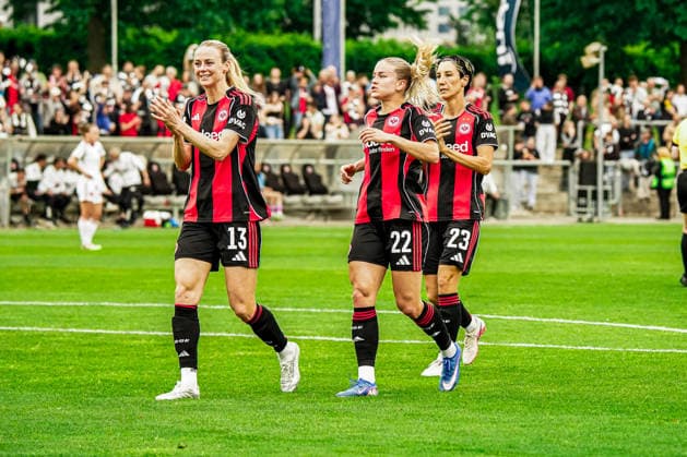 Deutschland: Fussball Google Pixel Frauen-Bundesliga 2025 2026 , 24. Spieltag - Eintracht Frankfurt Frauen vs 1. FC Nürnberg Frauen - Stadion Am Brentanobad (Frankfurt) : Nicole Anyomi (Eintracht Frankfurt Frauen, 19) Tor, Mimik, Gestik, Jubel, Torjubel, Emotionen Copyright: xBennetxLongx