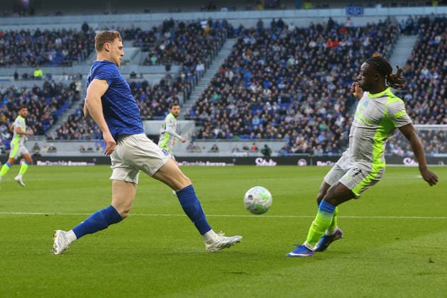 Jake O Brien of Everton and Jeremy Doku of Manchester City Everton v Manchester City, Premier League, Football, Hill Dickinson Stadium, Liverpool , UK - 04 May 2026Liverpool Hill Dickinson Stadium United Kingdom EDITORIAL USE ONLY No use with unauthorised audio, video, data, fixture lists, club league logos or live services. Online in-match use limited to 120 images, no video emulation. No use in betting, games or single club league player publications. Copyright: xPhilxOldham Shutterstockx 16854616l